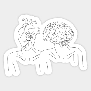 Heart brain Art Sticker